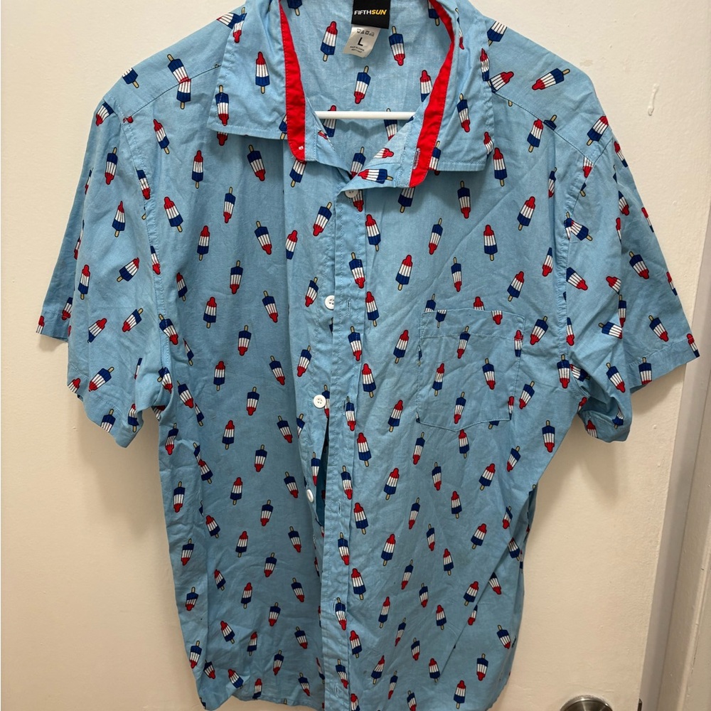 Men's Blue Popsicle Print Shirt